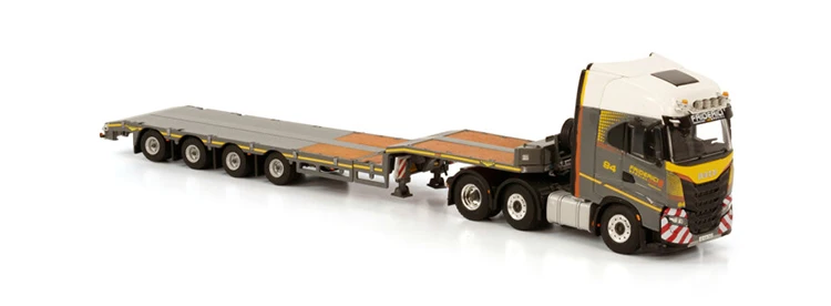 Alloy Model Gift WSI 1:50 Scale IVECO S-WAY 6X2 Tractor,Low Board Transport Truck Trailer Vehicles DieCast Toy Model 01-3908