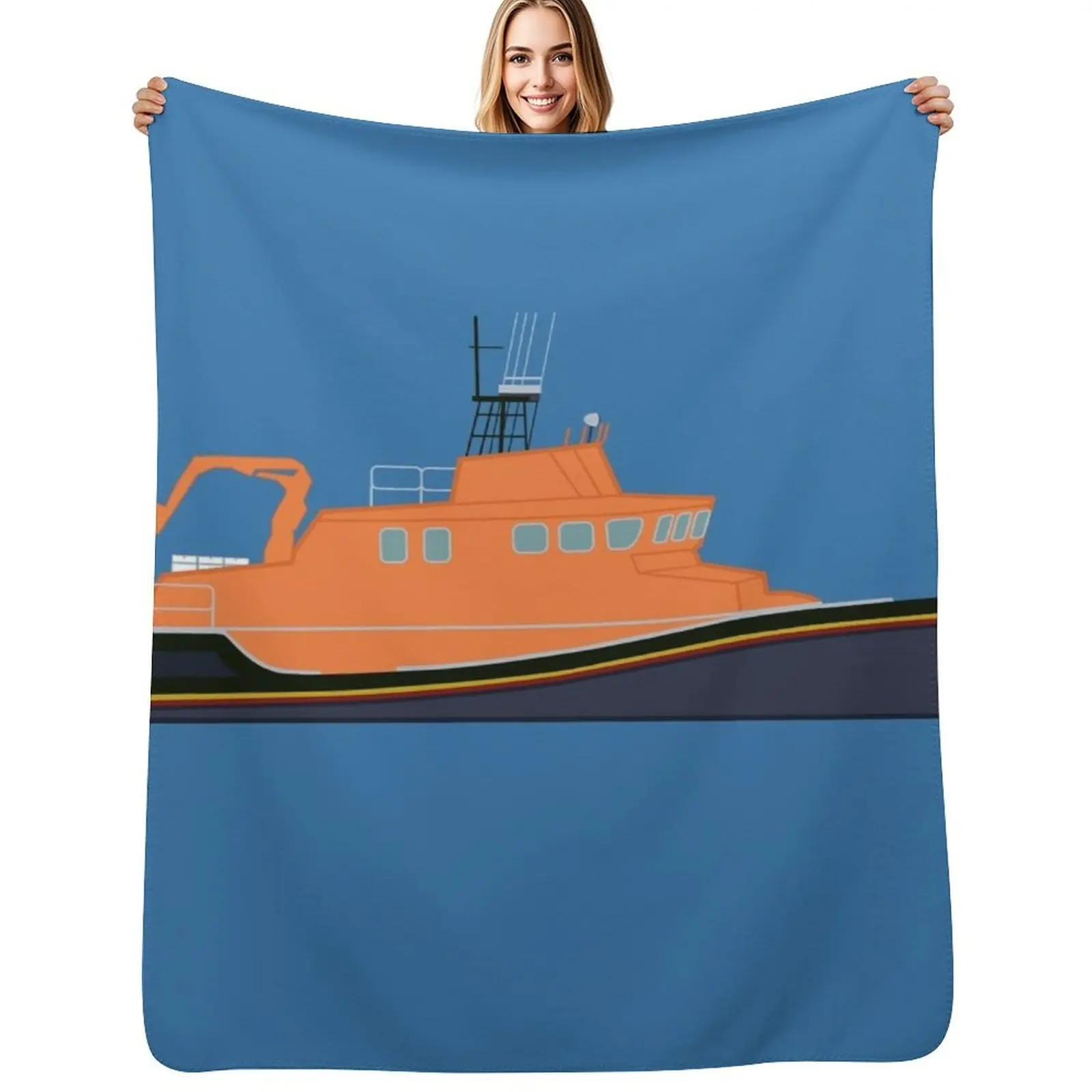 

Lifeboat (Severn Class) Throw Blanket All Season Lightweight Soft Blanket for Bed