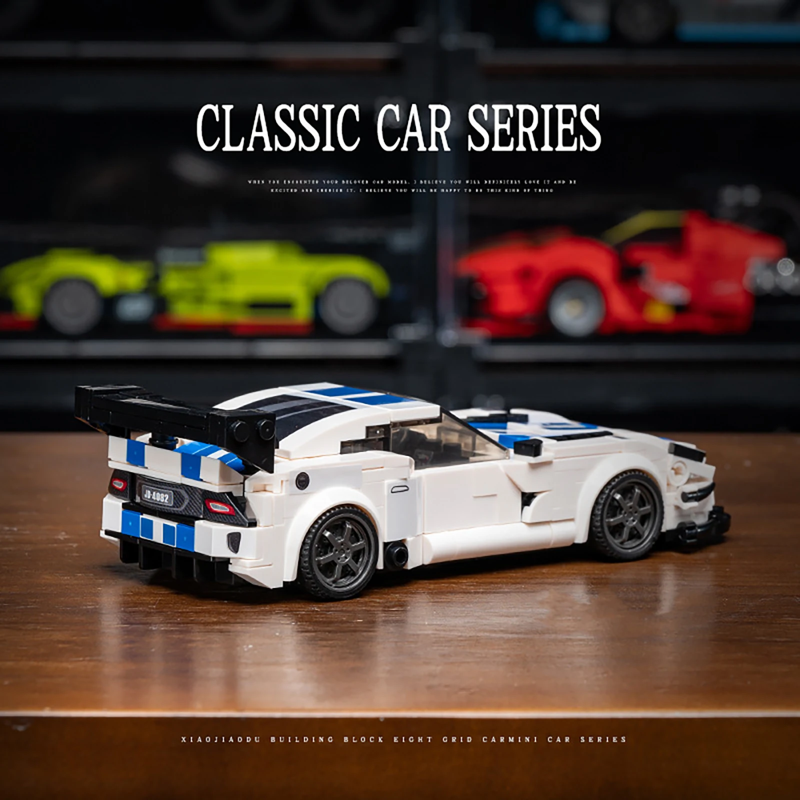 Assemblaggio di auto d'epoca Piccoli blocchi di costruzione Serie famosa Ragazzi Auto da corsa fai da te Veicolo da collezione MOC Mattoni Giocattoli Regali di festa