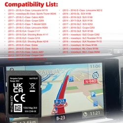 SD Card GPS Map Pilot Europe Sat Nav 2025 Star1 V20 A2189062704 for Mercedes Garmin A B C E M ML MLC-Class Car