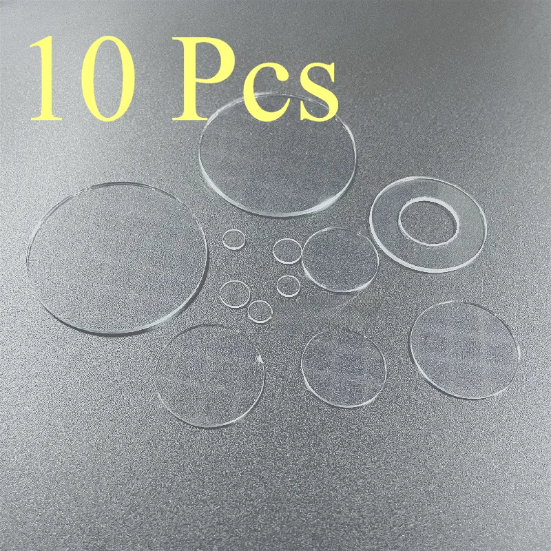 10 Pcs T1.1mm High Transparent Flat Protective Glass Dustproof Waterproof Clear Lens for Surveillance Camera Housing