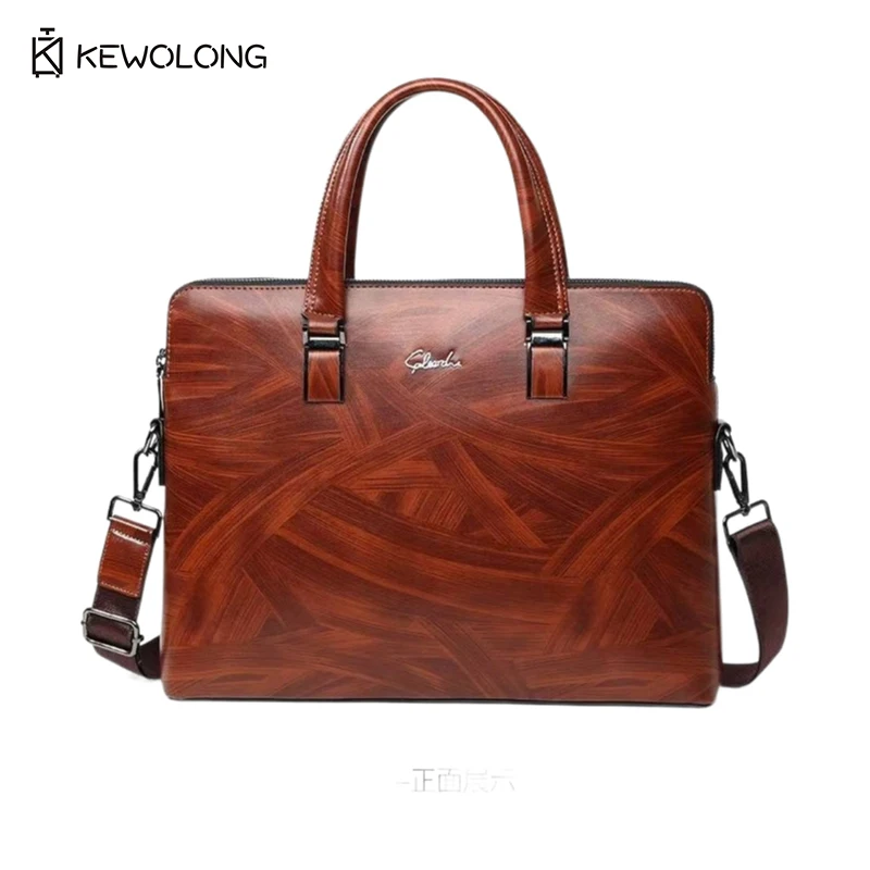

Винтажный кожаный портфель, деловая сумка для ноутбука, водонепроницаемая сумка для компьютера большой емкости, офисная рабочая сумка унисекс
