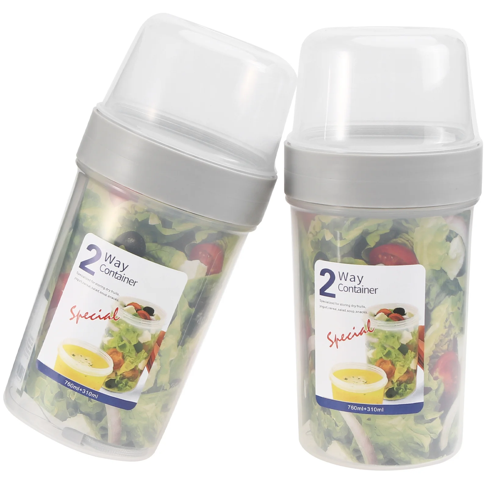 

2Pcs Double Layer Sealing Box Food Carrier Material Portable Lunch Box Easy to Use and Clean Portable Food Container