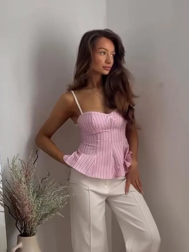 

HH летние новые модные женские короткие топы в однотонную полоску без рукавов с открытой спиной и бантом, украшенный женский сексуальный тонкий топ на бретельках, 3 цвета