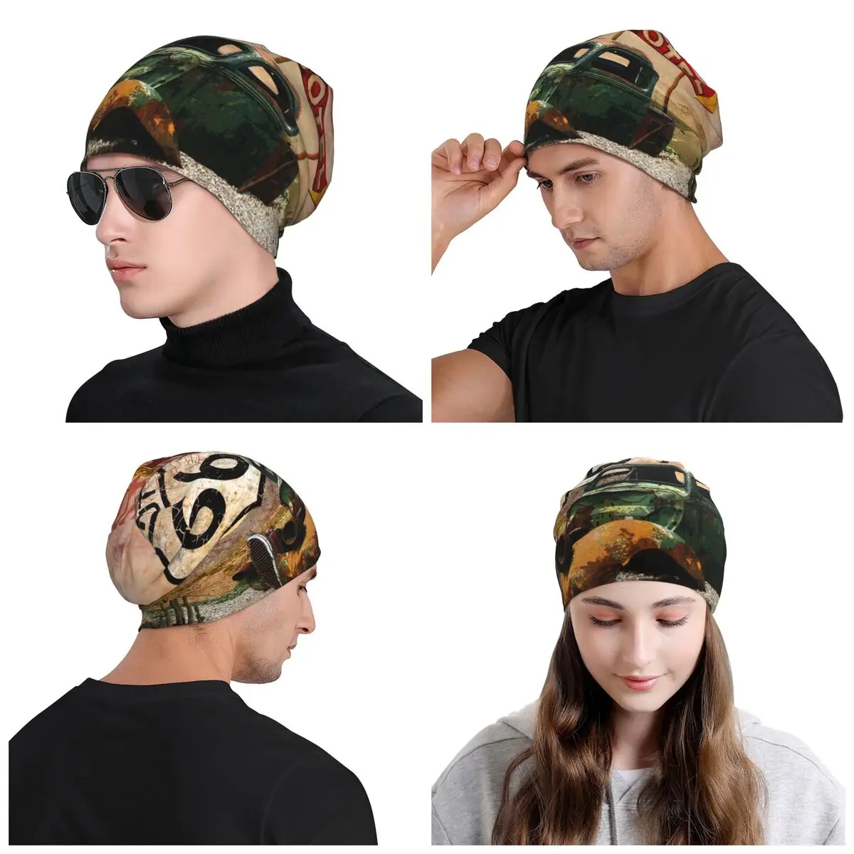 Chapéu de tricô quente para inverno masculino, Chute na Rota 66, Hip Hop Bonnet, Rodovias dos EUA, Sinal de estrada Skullies, Gorros, Boné