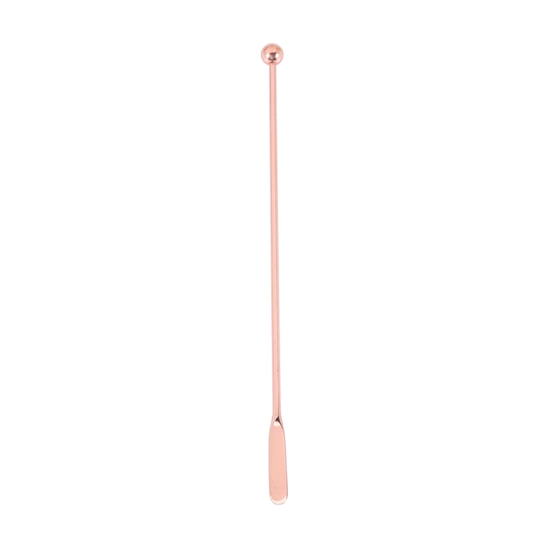 

25Pcs Stainless Steel Stirrer Beverage Stirrers Stir Cocktail Swizzle Stick-Rose Gold-Straight Bar,19Cm