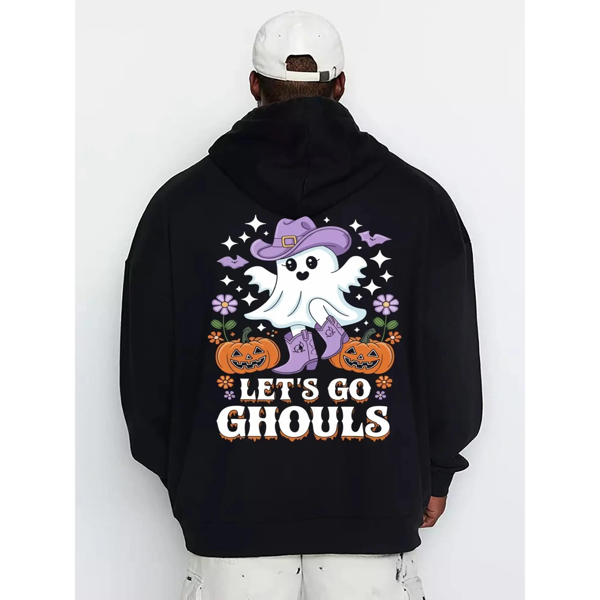 

"Funny Cowboy Ghost Hoodie for Men | Let's Go Ghouls Graphic Sweatshirt | Halloween Western Spooky Season Gift"