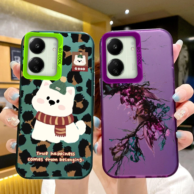 Funda de teléfono con cara sonriente y mariposa para Xiaomi Redmi 13C 4G Note 13 Pro 5G Poco C65 X6 M6 Pro, funda de silicona TPU a prueba de golpes