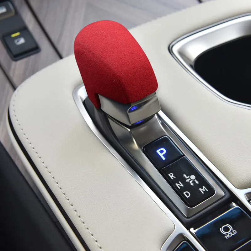 Suede Leather Car Gear Shift Knob Cover Car Gear Handle Head For Lexus NX260 NX350H RX350H RX500H 2022 23 Car Inner Accessories