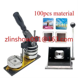 50*50mm 2*2 inch Square fridge Magnet maker Machine Kit with Paper Cutter and 100 sets fridge Magnet Materials