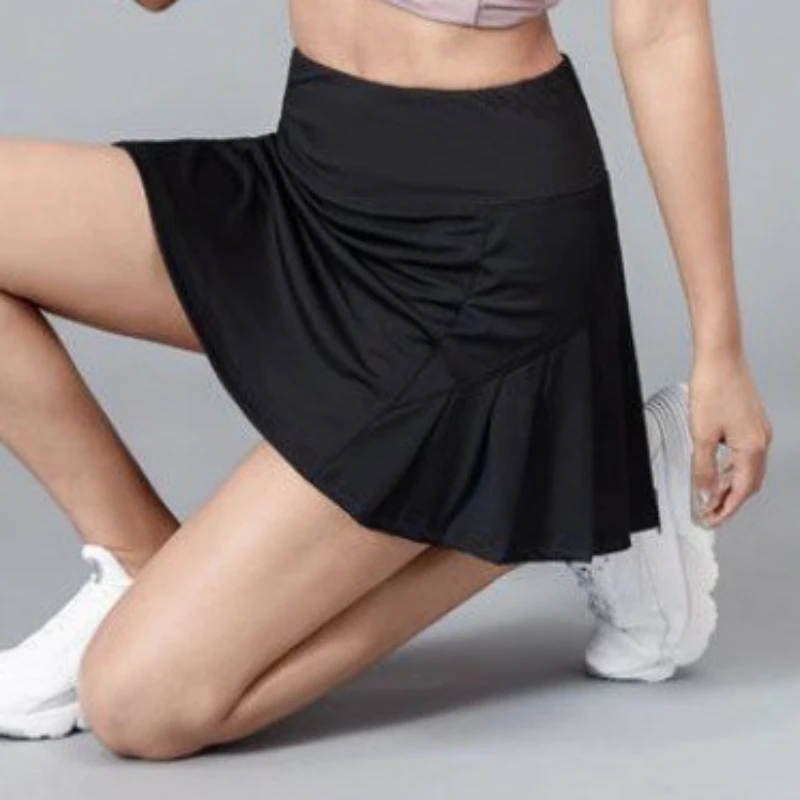 Women new simplicity High Waisted Tennis Skirts with Pockets fashions Pleated Short Skirt A-line fitness permeability Sportswear