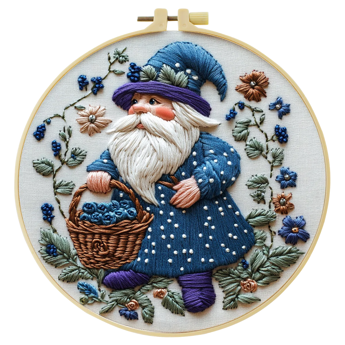1 Stück 20X20CM/15X15CM 7,87/6,3 Zoll Ein alter Mann beim Blumenpflücken Stickerei-Starter-Kit DIY-Kit DIY-Stickerei-Kit Handarbeiten – Detail 4