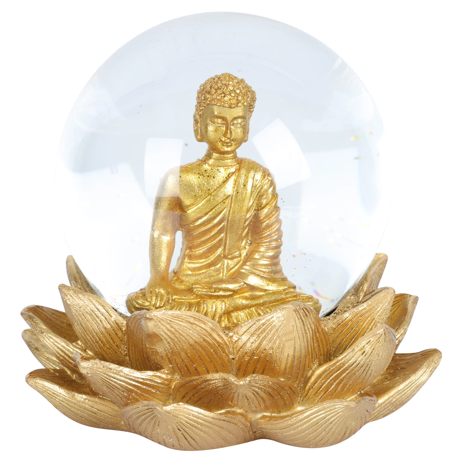 

Buddha Figurine Crystal Ball Statue Resin nament Home Decor Creative Glass Dome Sculpture Premium Material Long Term Use