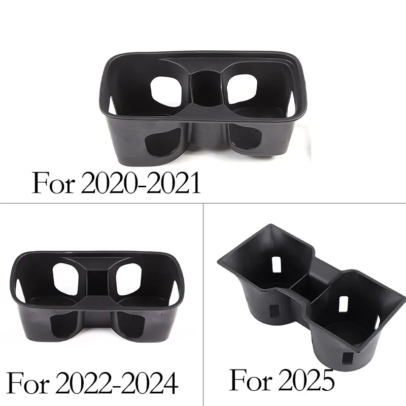 TPE Black For Land Rover Defender 90 110 130 2020-2025 Car Center Console Water Cup Holder Storage Box Car Interior Accessories