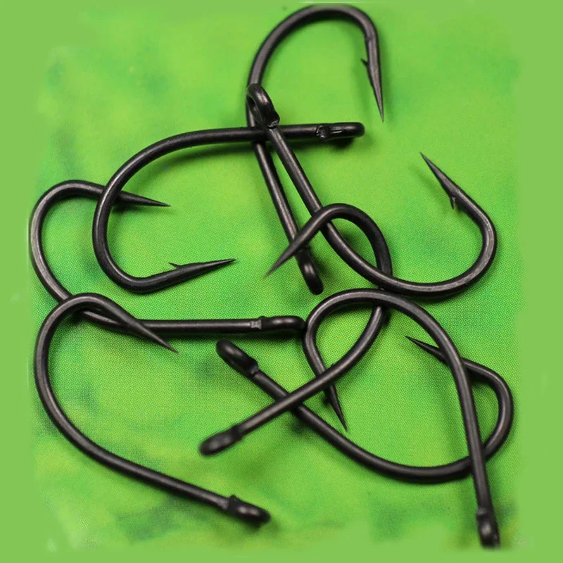 Atacado ganchos de pesca da carpa aço alto carbono farpado anzol popup carpa gancho uma curva revestida gancho fábrica