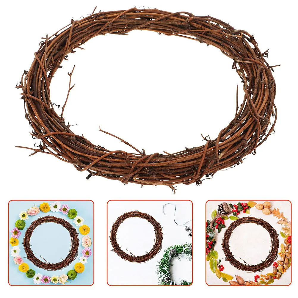 

Natural Grapevine Wreath 25cm Rattan Twig Vine Branch Hoop Garland DIY Christmas Craft Decorations Branch Wreath Rings