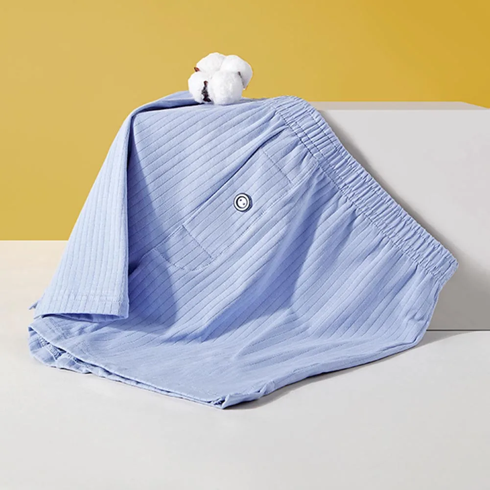 Mens Boxers Briefs Large Size Elasticity Underwears Soft Loose Sleepwear Solid Comf Shorts Trunks Underpants Casual Homewear