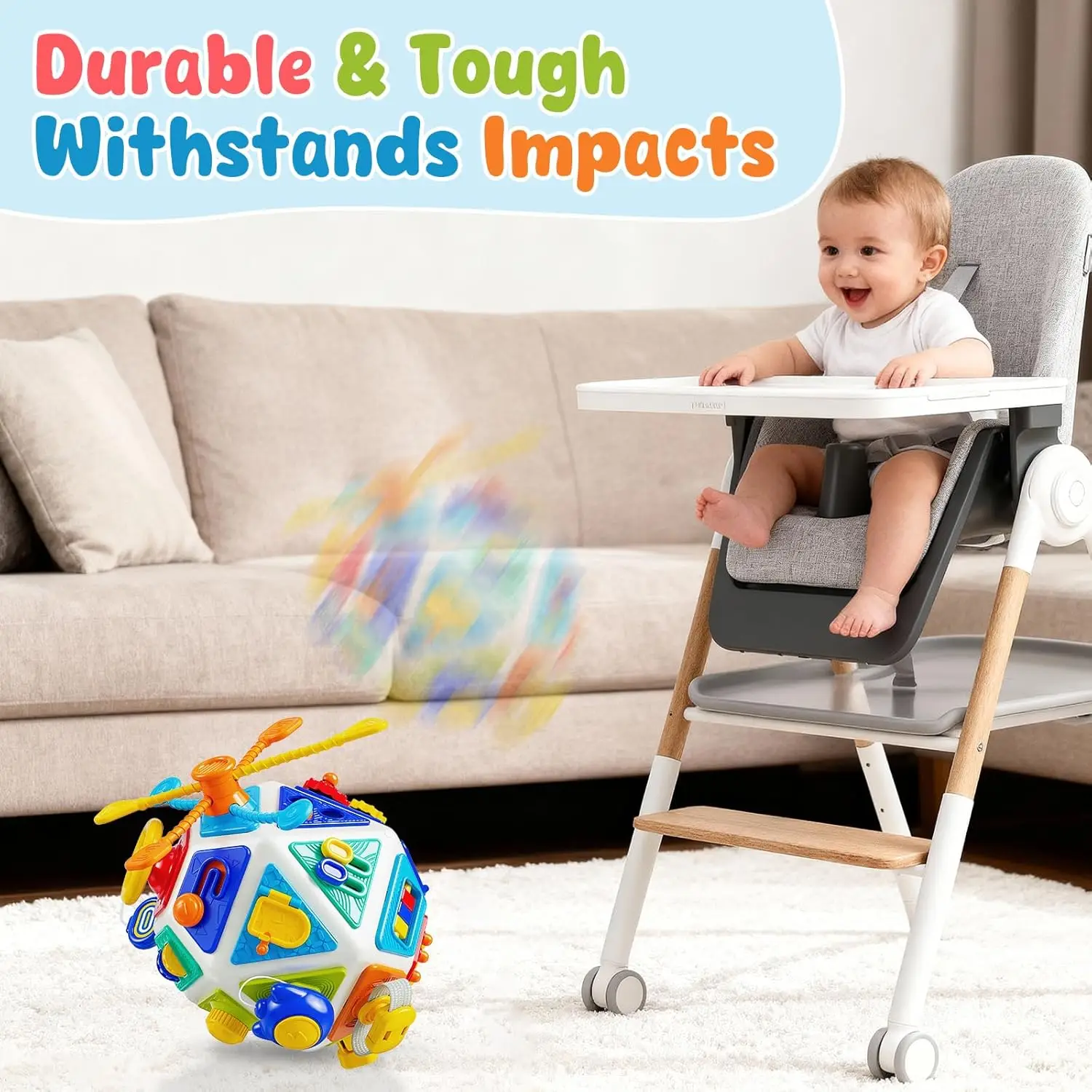 22-w-1 Tablica Manipulacyjna dla Niemowląt, Kostka Zabawowa, Zabawka Montessori, Edukacyjna Zabawka Sensoryczna, Zabawka Podróżna dla Niemowląt, Prezent na Boże Narodzenie