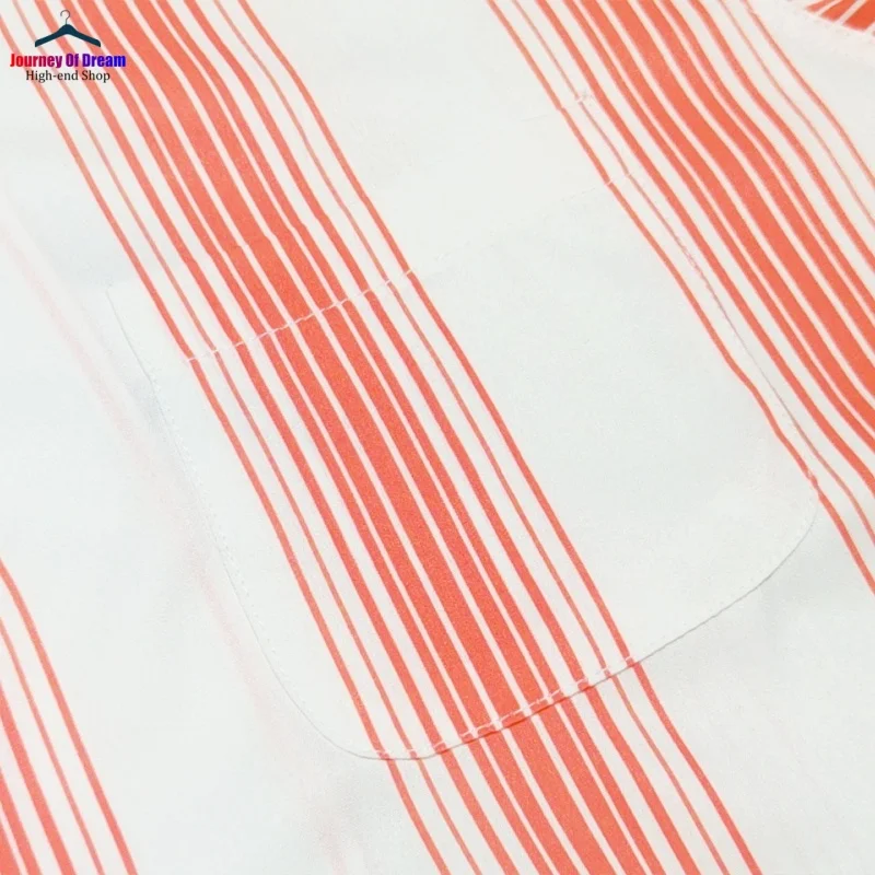 Summer Classic WACKOMARIA Stripe Hawaiian Short Sleeve Shirt High Street Loose Casual Cuban Neck Mens Shirts