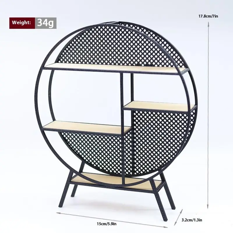 1 Stuks 1:12 Poppenhuis Miniatuur Ronde Opbergrek Model Chinese Stijl Simulatie Mini Meubels Ornament Accessoires-Speelgoed