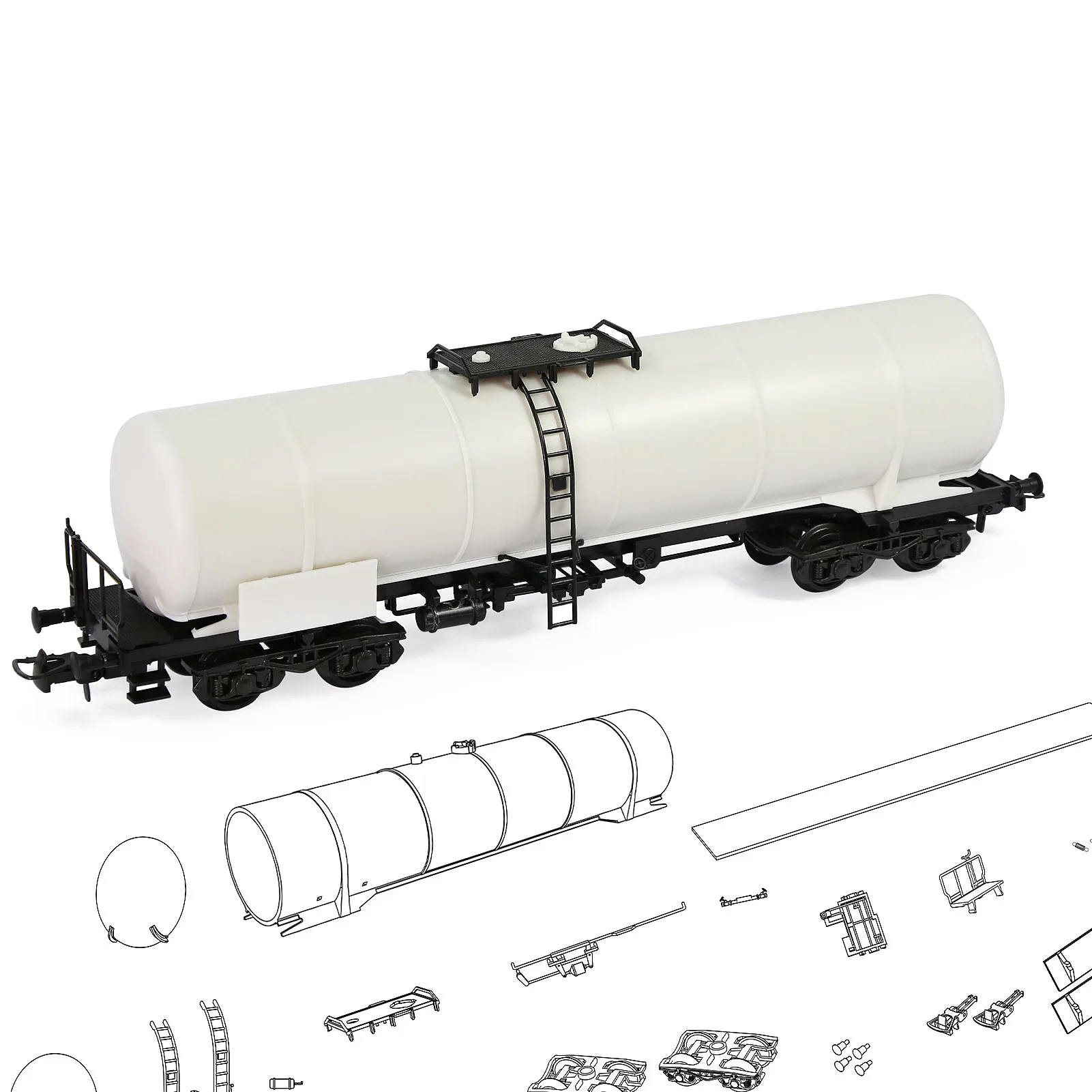 

Evemodel HO Scale 1:87 Blank Unassembled Oil Tank Wagon Model Train C8768JJ