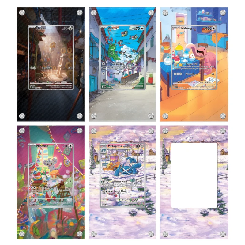 Pokemon Minccino Meltan Lickitung estuche de exposición de arte extendido tarjeta de colección pintura extendida Psa Anime estante de exhibición excluido