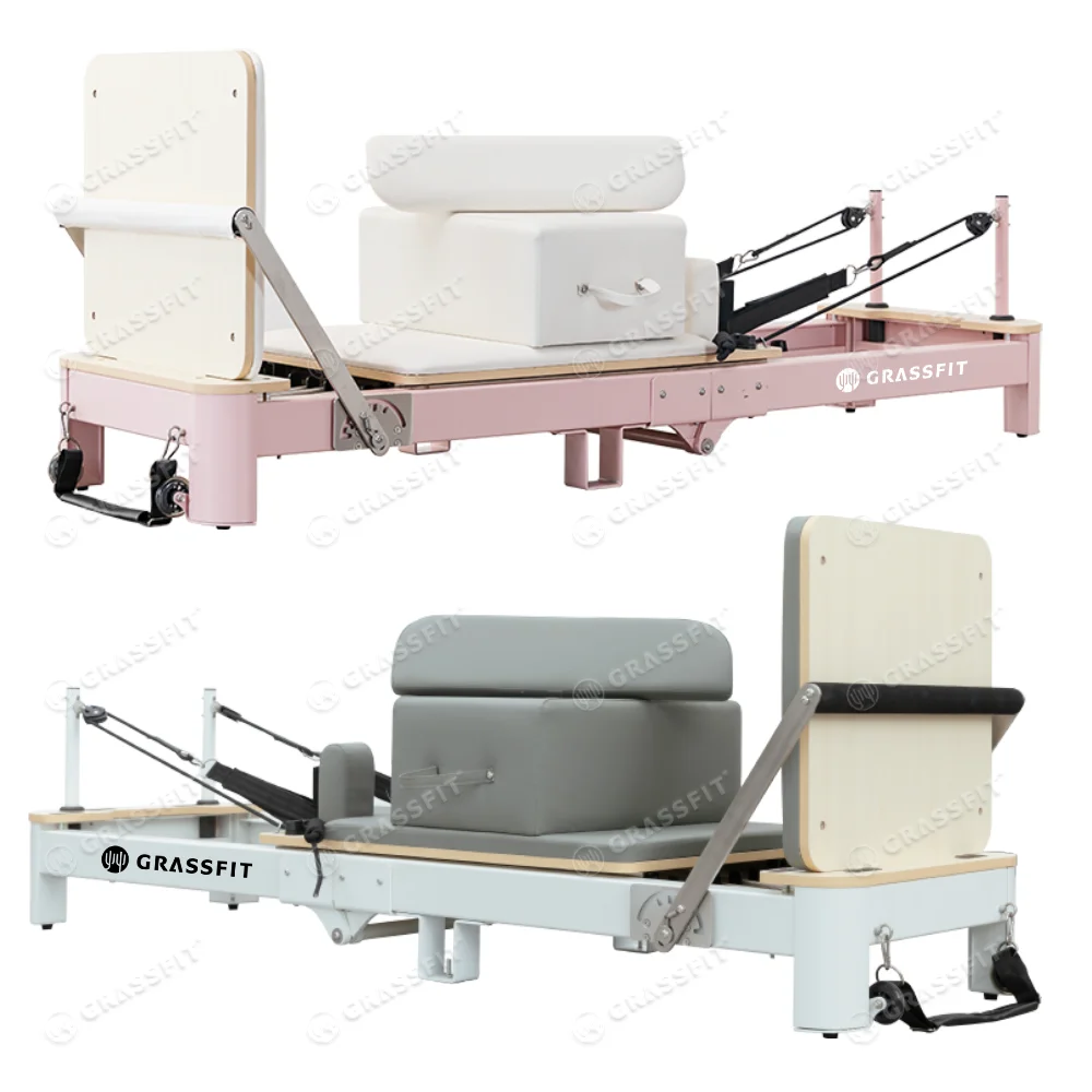 

Folding Aluminum Pilates Reformer Machine Studio Portable Bodybuilding Foldable Fitness Equipment Home Training Core Bed Workout