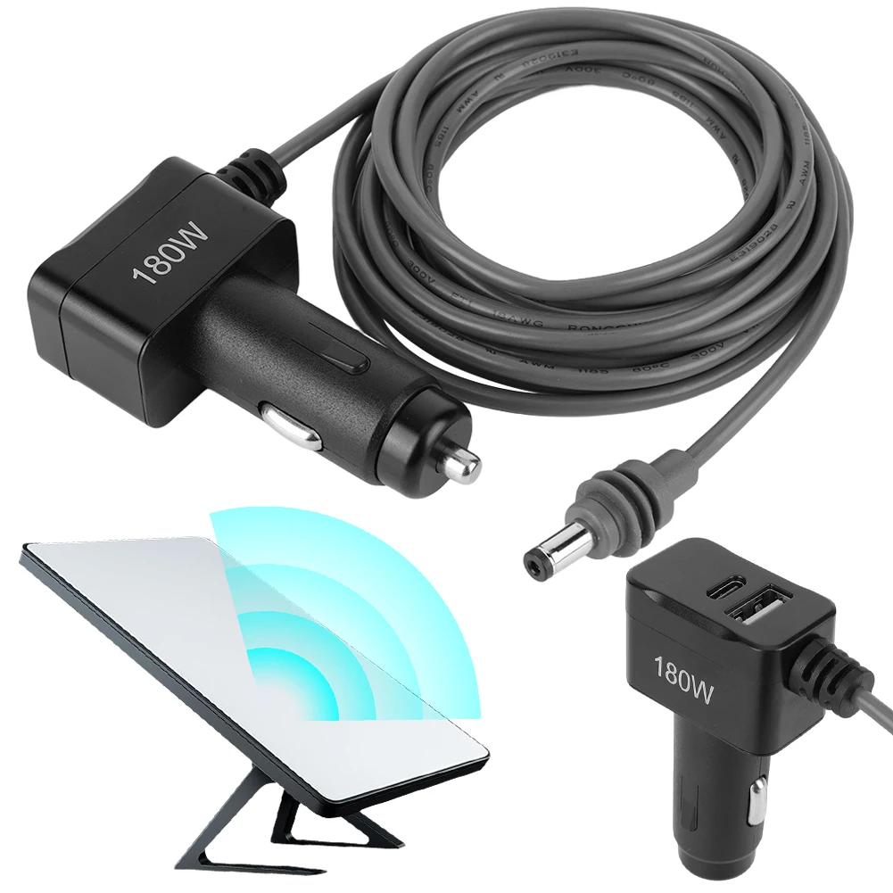 Kabel Starlink Mini 3-w-1 Ładowarka Samochodowa Kabel Zasilający DC 12V-24V Adapter Zapalniczki do Akcesoriów Starlink Mini