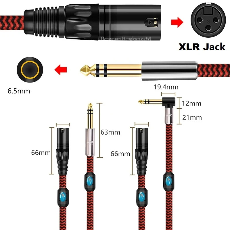 

1/4 Inch TRS Stereo 6.35mm to 3 Core XLR Male Shielded Audio Cable for Mixer Console Amplifier Speaker Studio Balanced Cords