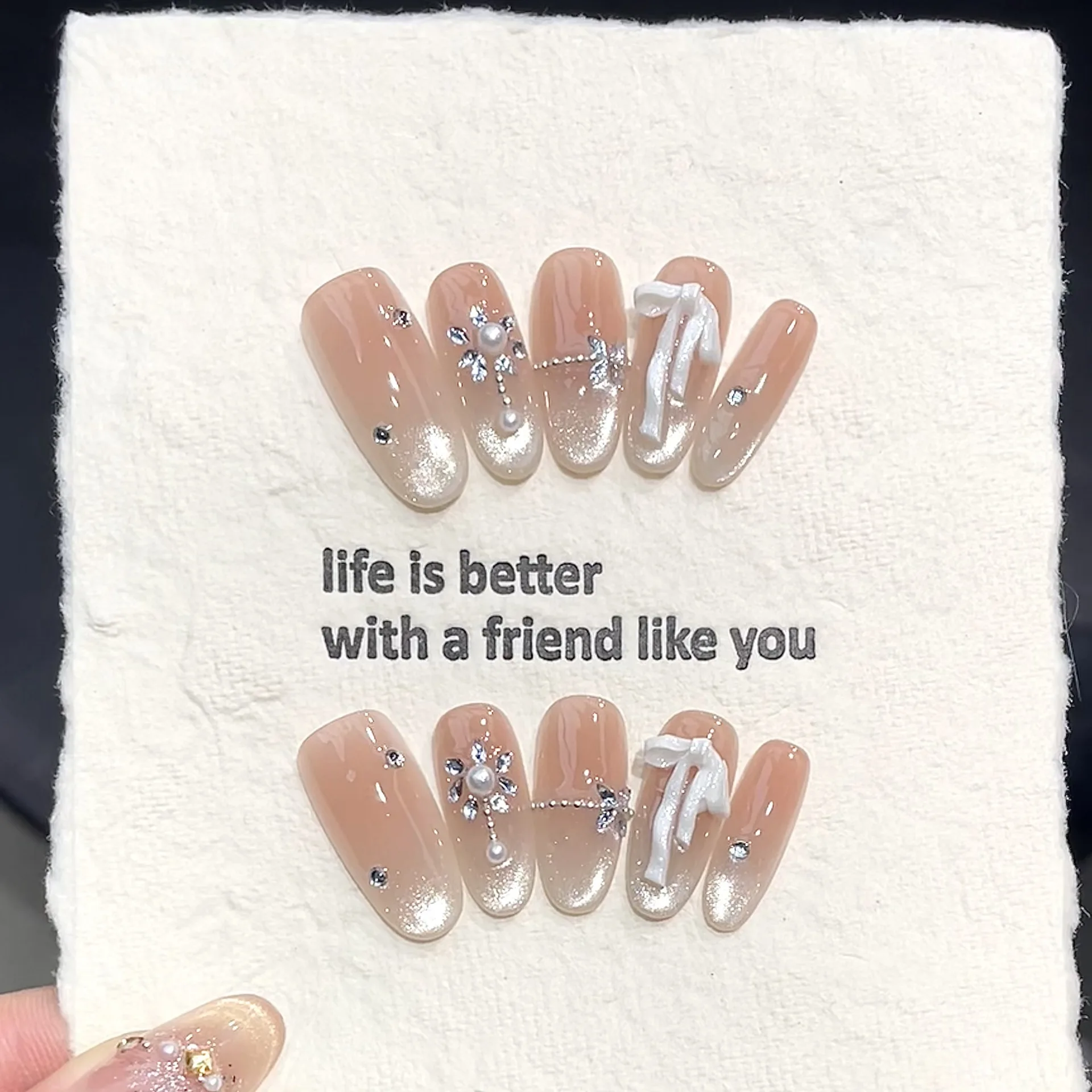 10pcs Handmade Pressed Oval Na - Nail Art Oval recension och pris