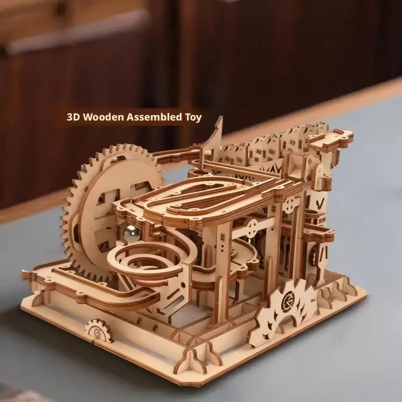 OUZEY 3D-Holzpuzzle Marble Run STEM-Modellbausatz – mechanisches Gleisbaupuzzle, Lernspielzeug für Jugendliche und Erwachsene