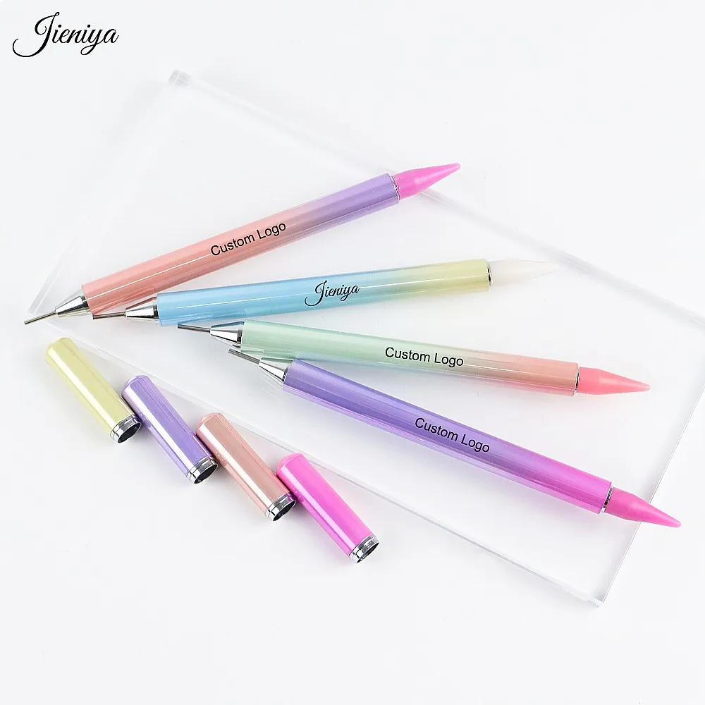 New Design Double Head Metal Picking Pearl Crystal Point Pen Manicure Wax Dotting Nail Art Tool