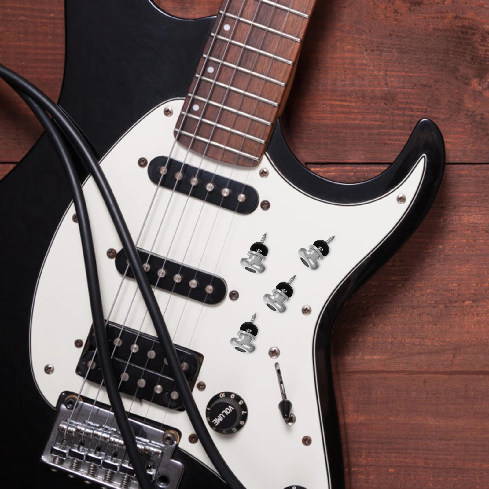 

4pcs Locks Set For Acoustic Electric Bass Ukulele Mushroom End Pins Replacement Parts Durable Metal Rubber Sturdy Reliable