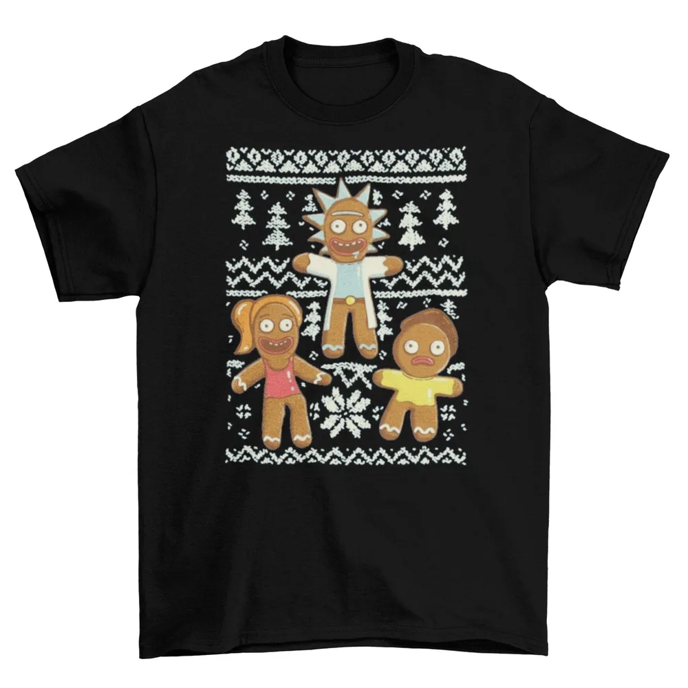 Ugly Sweater Christmas T-Shirt Funny TV unisex Gingerbread NewAnime Costume Y2K Top Unisex Summer