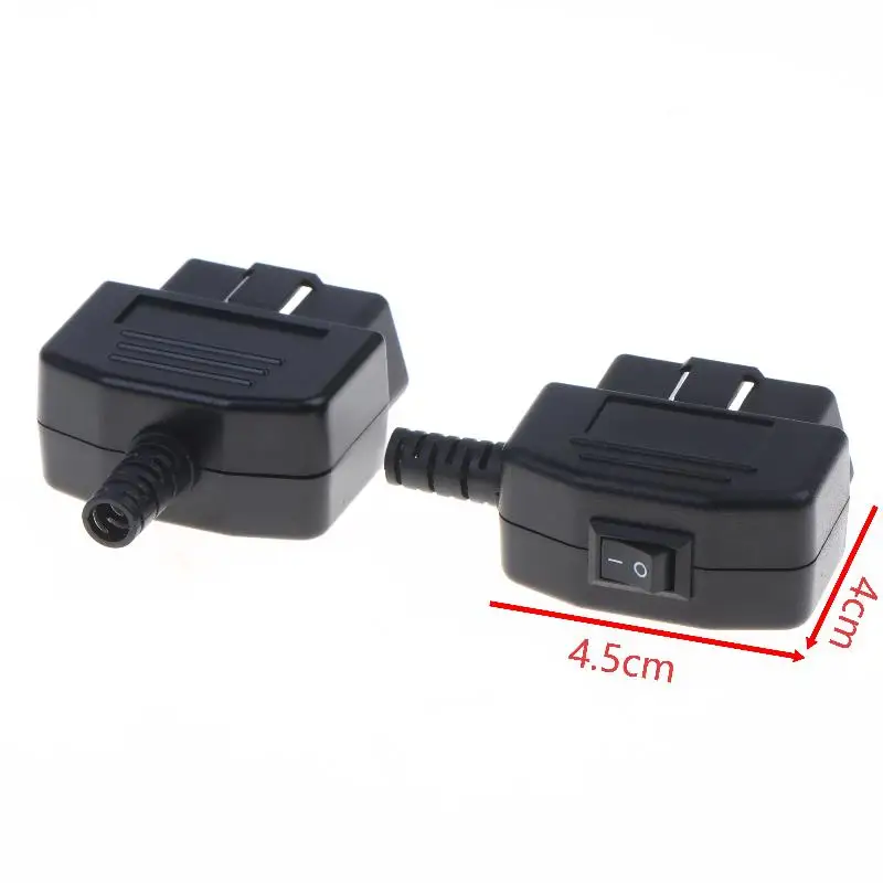 OBD2 16 Pin Male Connector Adapter with ON OFF Switch Durable Shell Plug Cable for Car ECU Programming Diagnostic Use