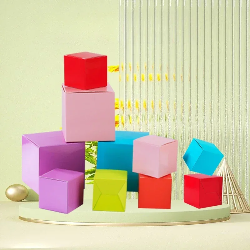 

50pcs Kraft Paper Packaging Gift Boxes Wedding Party Cardboard Box For Handmade Soap Bottle Package Cosmetic Stoarge Box