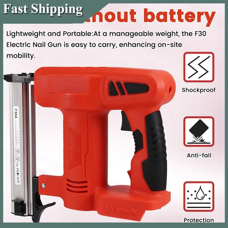 

-MEOF High-Power Fastening Tool Forwoodworking Construct F30 Cordless Electric Nail Gun Staple Gun Formakita 18V Battery