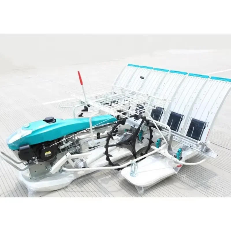 6 Rows Handpush Rice Planter Walk Behind Rice Planting Machine Walking Paddy Transplanter