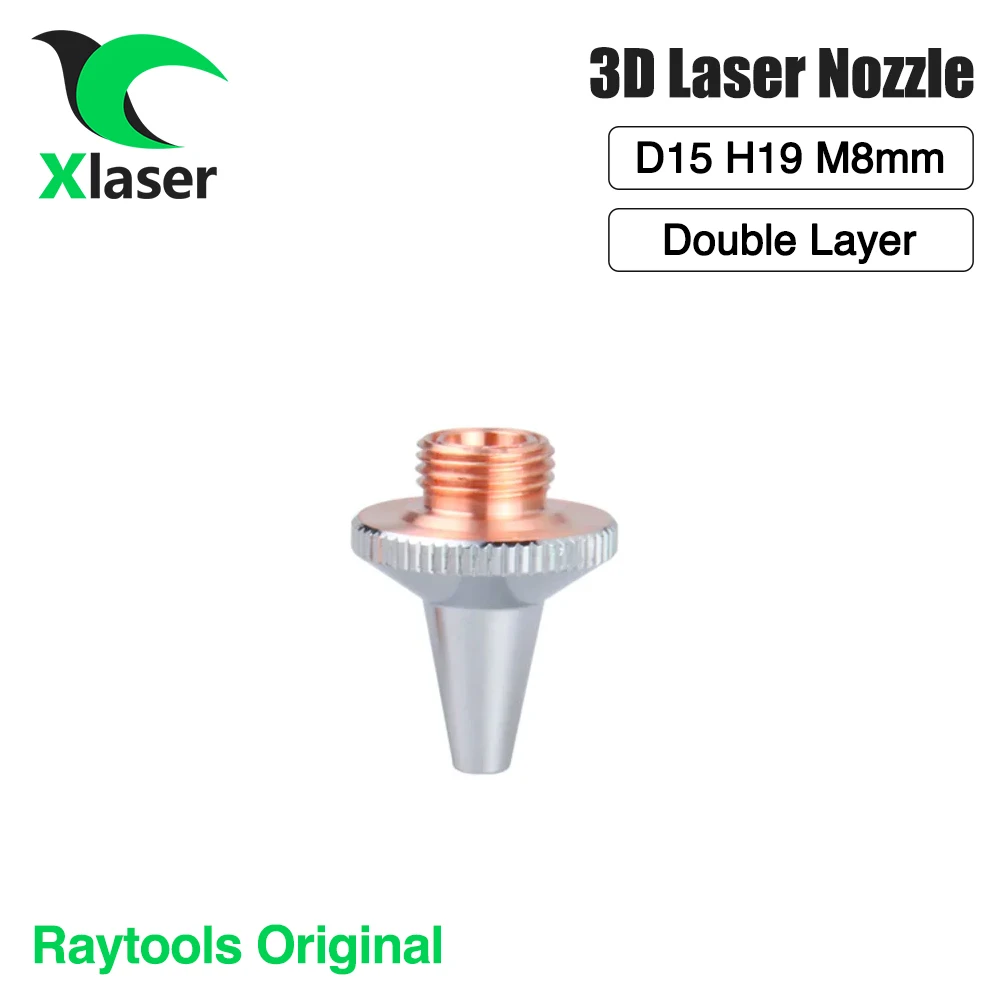 Xlaser raytools หัวฉีดเลเซอร์3D เดิม D15 M8หัวตัด H19ชั้นเดียวและสองชั้นสำหรับ raytools BT210S BM109 BM112 BM111