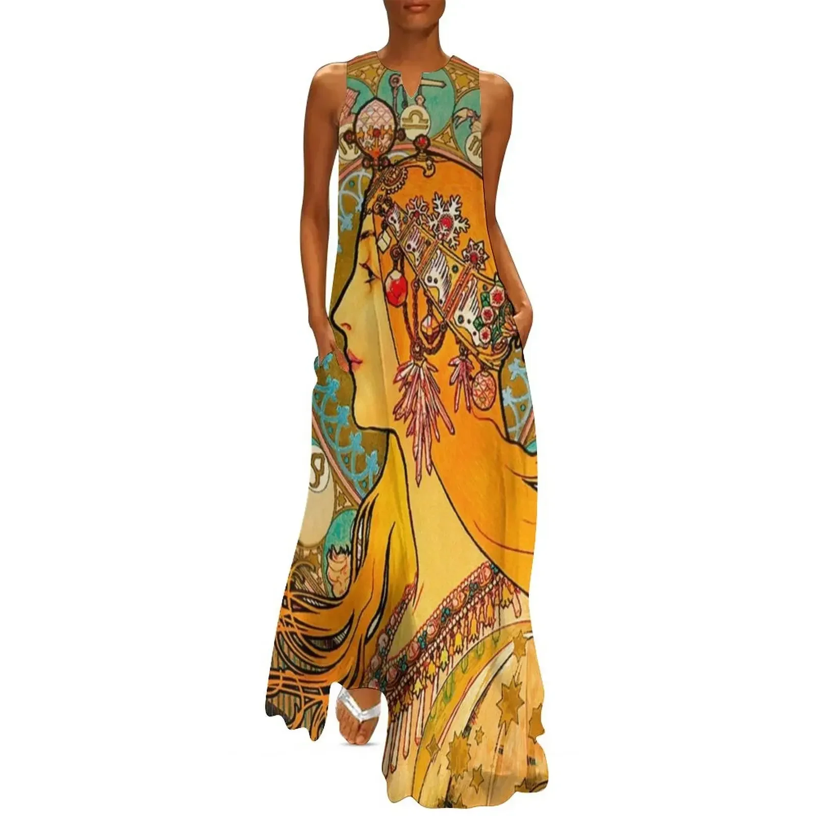 

Zodiac, (1896) - Alphonse Mucha. HIGH DEFINITION Long Dress Woman fashion Bridesmaid dress woman cute dress
