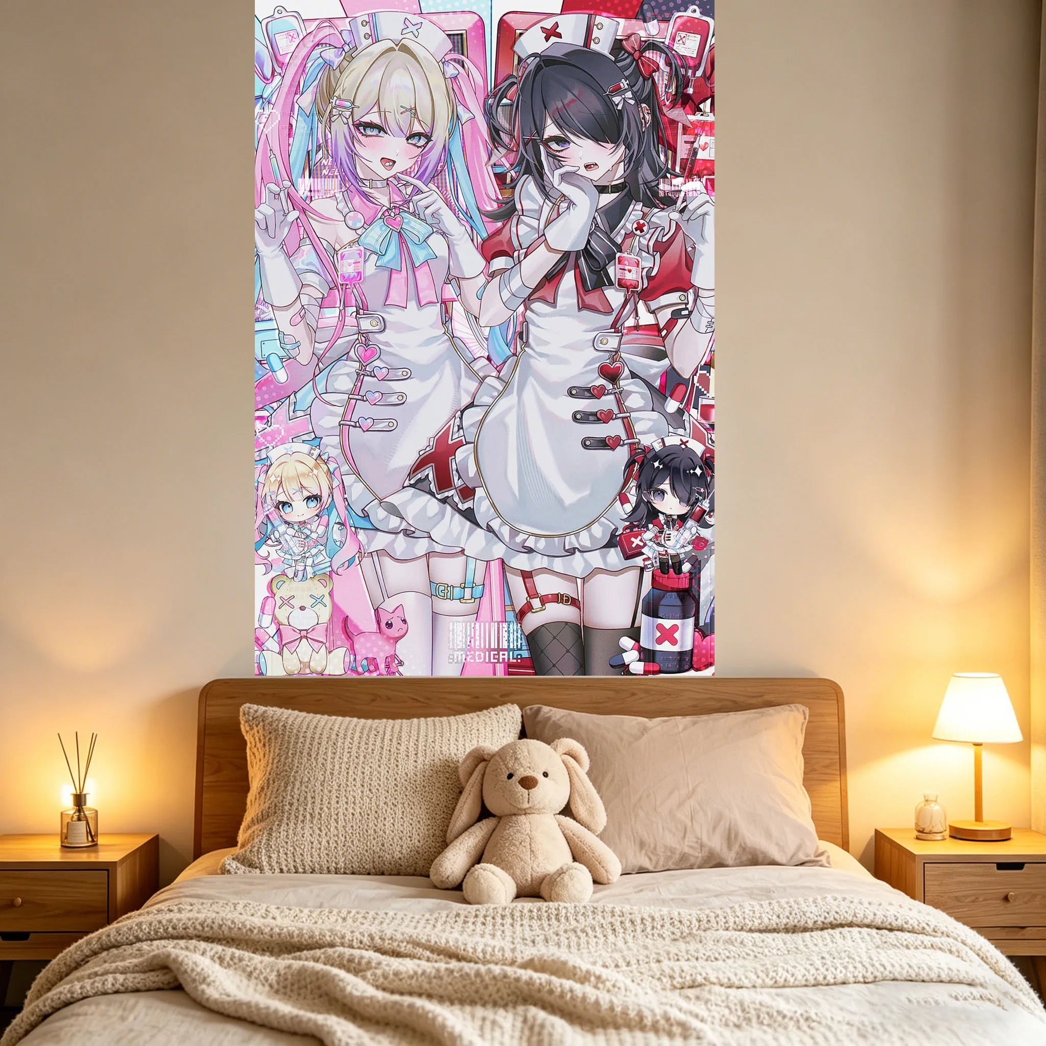 1 Stück Needy Girl Overdose Wandteppich Kangle&Amechan Perfektes Geschenk für Fans Wandbehang für Schlafzimmer Wohnheim Dekoration Anime-Merchandise – Detail 4