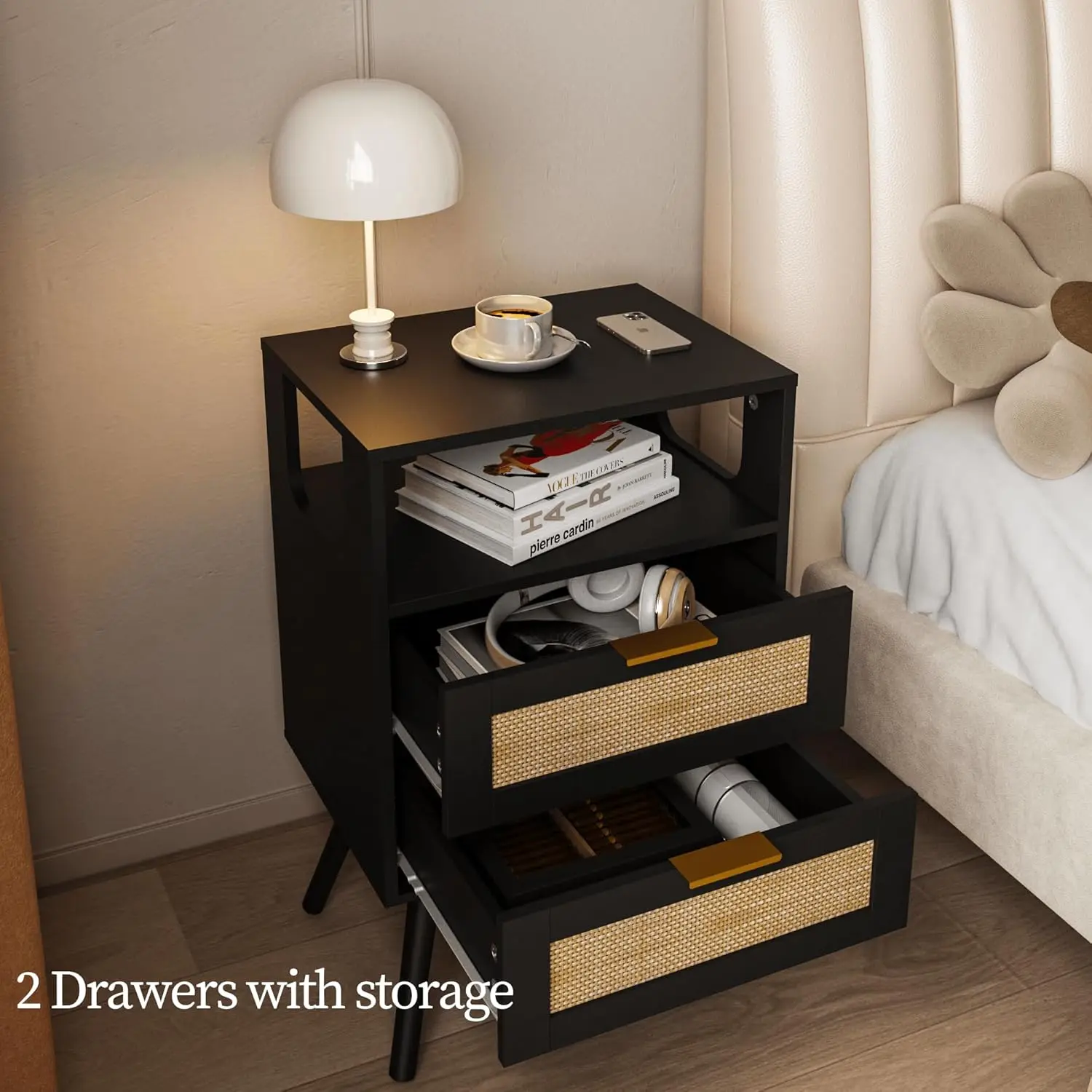 Farmhouse 2-Drawer Nightstand 5