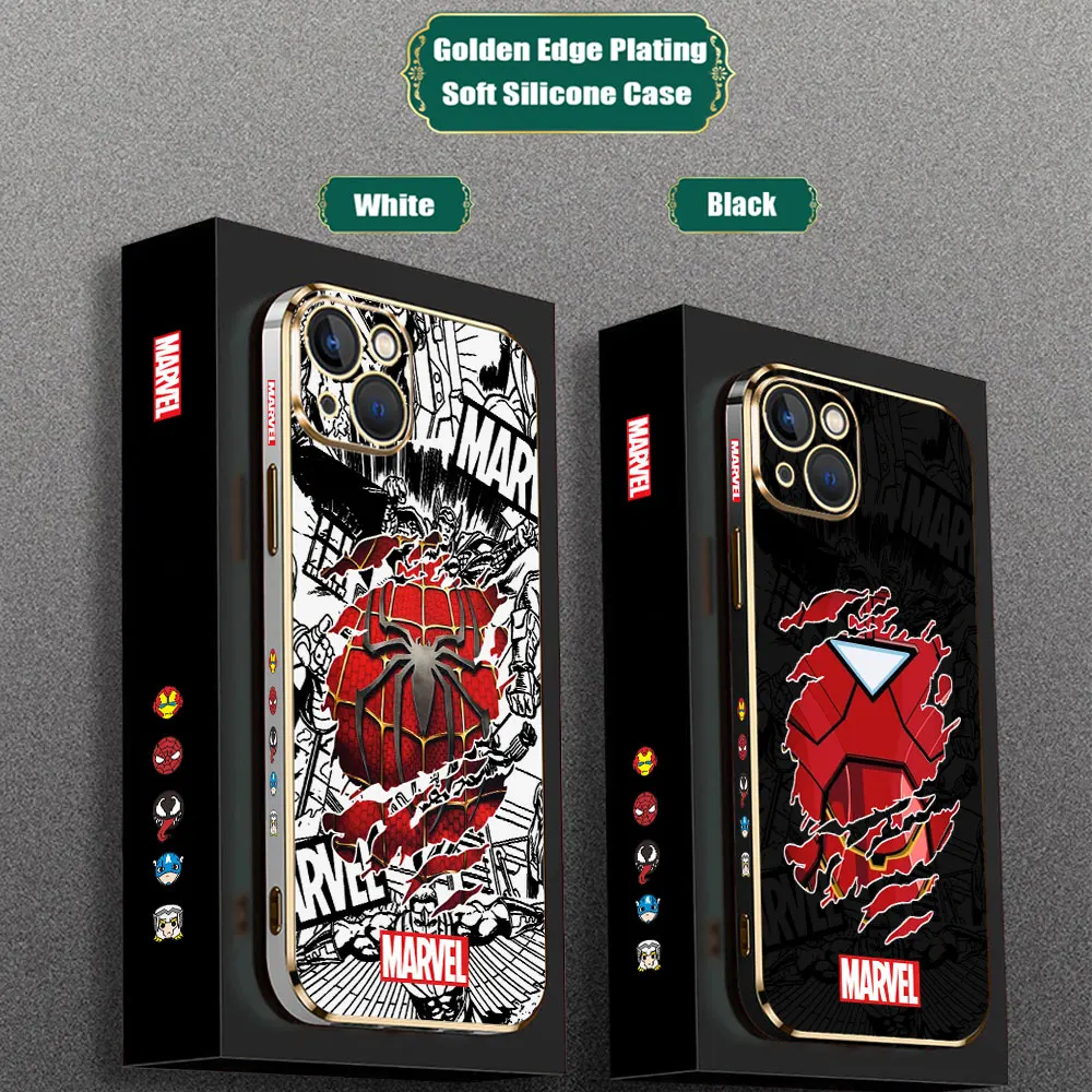 

SpiderMan IronMan Comic Art Logo Phone Case For Motorola Moto G60 G53 G52 G50 G40 G30 G22 G10 G9 E20 E7 Power Play Plating Cover