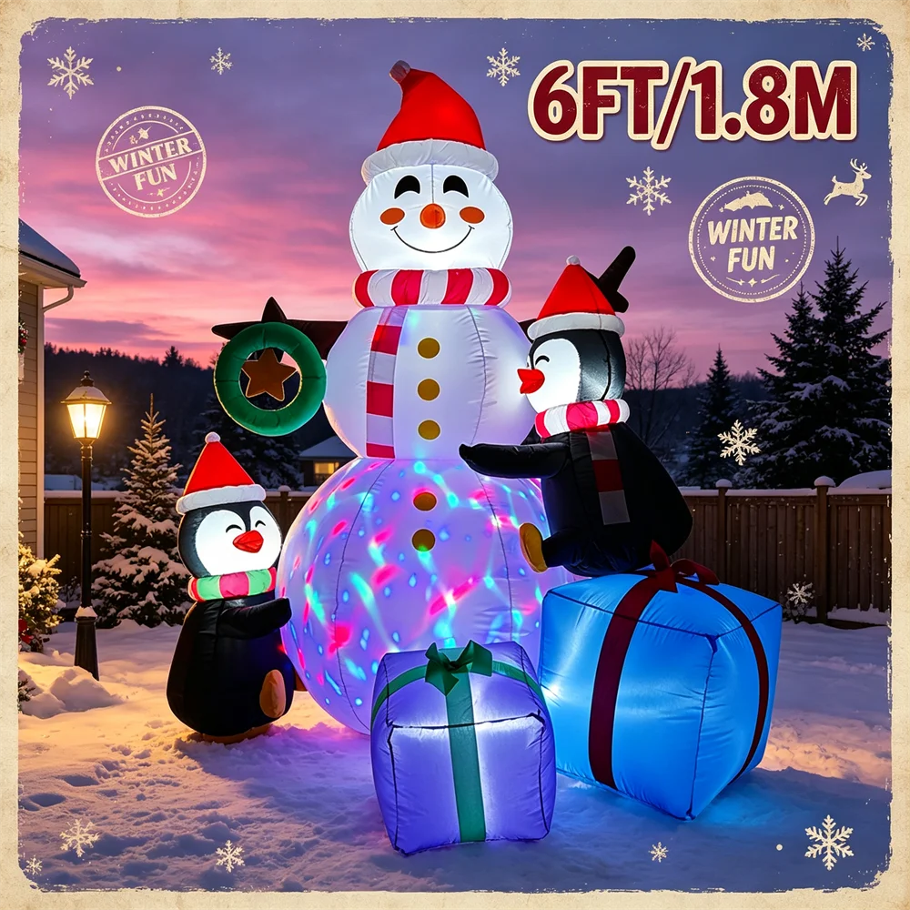 Christmas Lights Outdoor - 6 FT Lighted Christmas Inflatable Model