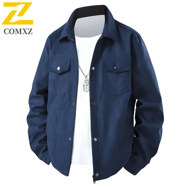 

COMXZ Мужская осенняя мотоциклетная куртка премиум-класса, комфортное ветрозащитное пальто для пешего туризма, путешествий, 1920, легкие пальто с воротником-стойкой