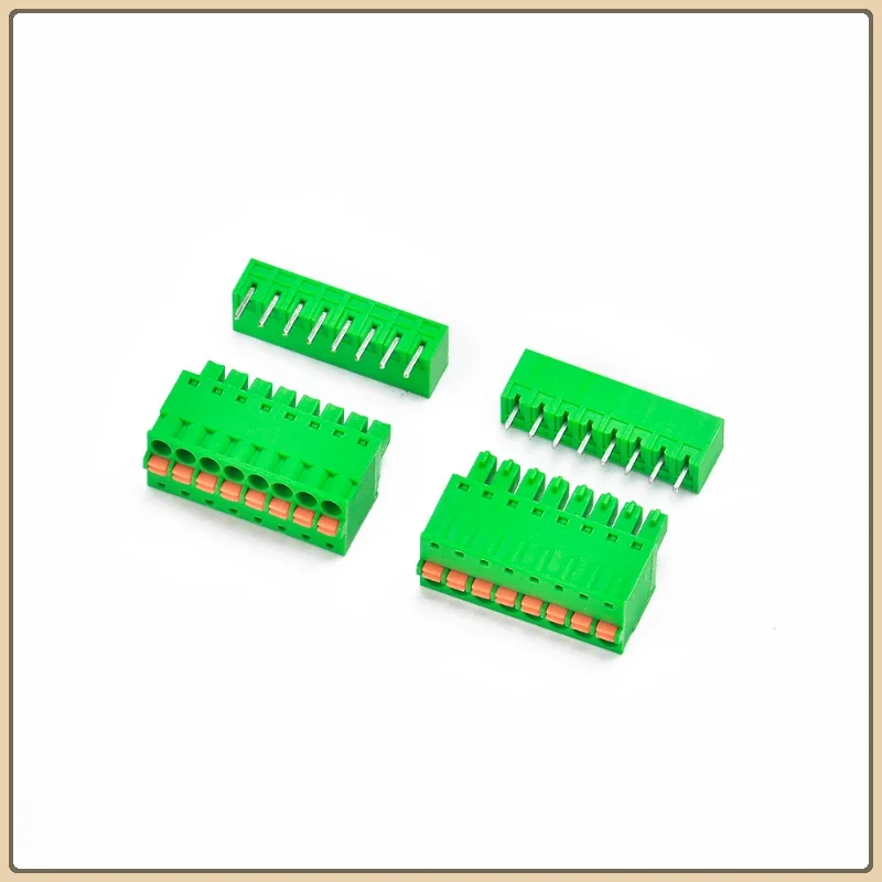 2sets  KF 2EDGKD 3.81mm 3.5mm Spring Loaded Terminal Block JM 15EDGKD 3.5 / 3.81 Screwless Plug Quick Press Wiring 2-10Pin