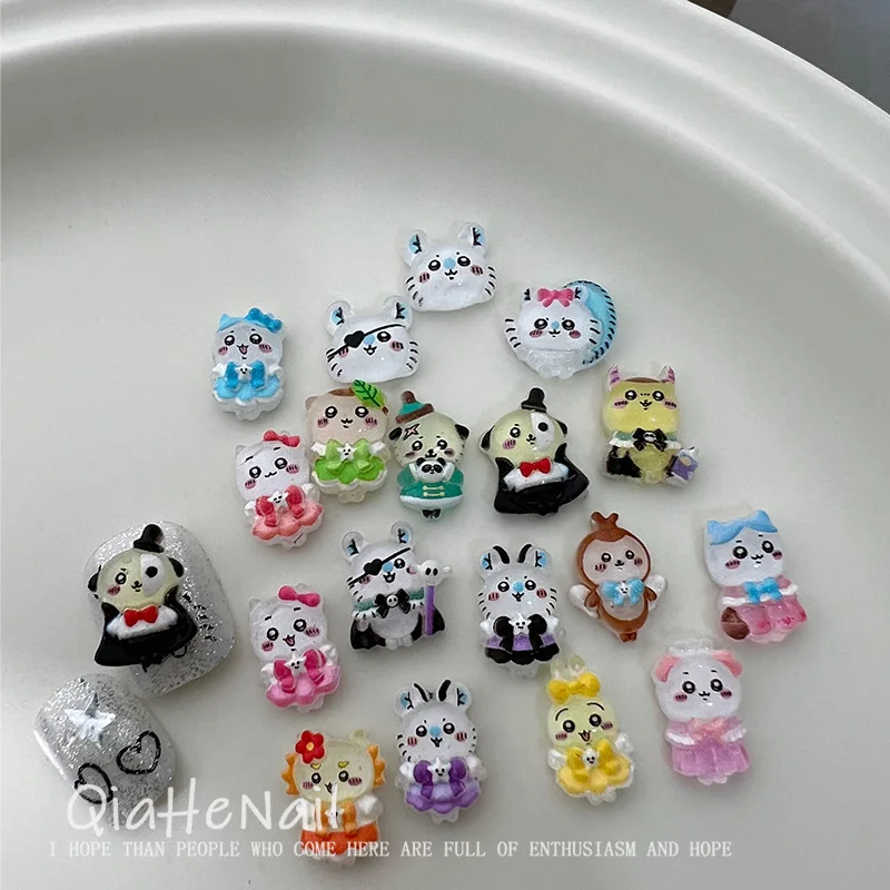 20pcs Cute chiikawa Hachiware Usagi mini cartoon nail charms resin DIY nail decoration nail art jewelry