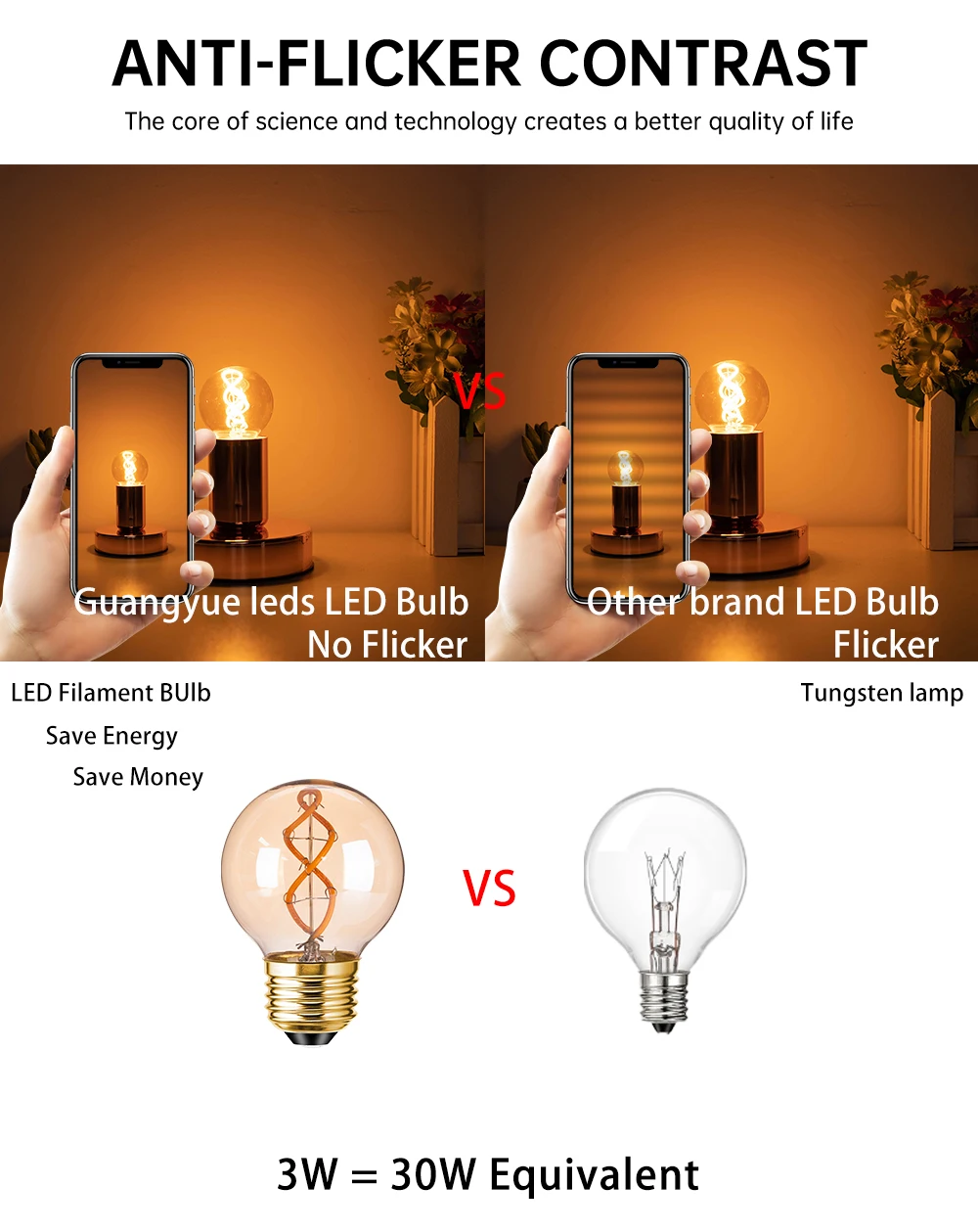 G50 Spiral Filament Edison LED Globe Bulbs 3W Dimmable