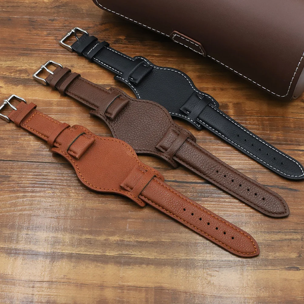 

1pc Wristband Classic For Party Watch Wristband Work Cowhide Watchband Cowhide Strap Travel Anti-Metal Allergy Strap