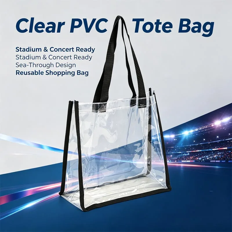 1-5PCS Transparent PVC Ita Tote Bag Large Capacity Display Storage Waterproof Handbag for Concert Merch Fan Accessories